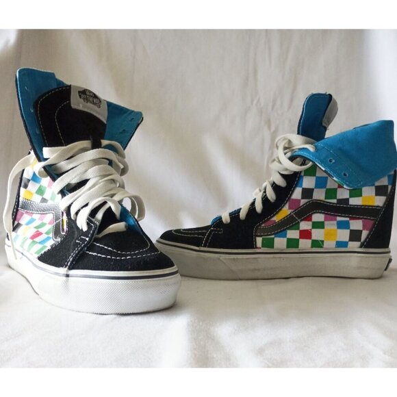 Vans SK8-Hi Checkerboard Sneakers Women’s Size 5 Canvas Super High Top - Picture 11 of 11